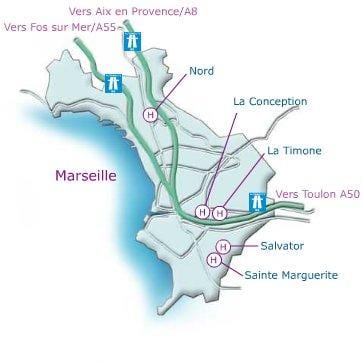 žemėlapis Marselio ligoninėje