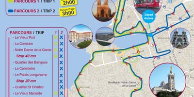 Hop on hop off autobusą Marseille prancūzija žemėlapyje